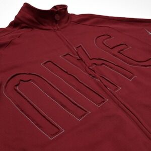 Vintage Y2K Nike Track Jacket Mens XXL Maroon Spell‎ Out Patch Logo Distressed